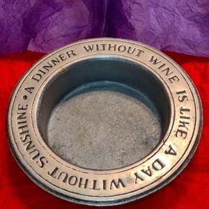 Beautiful pewter dinner dish/wine dish